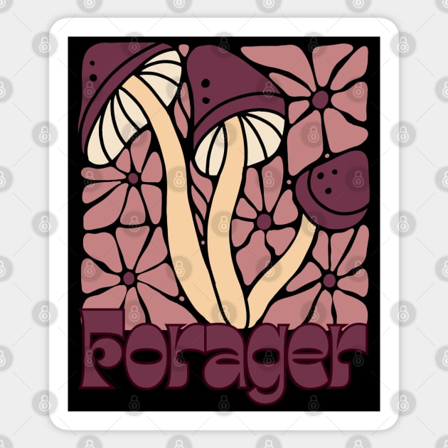 Mushroom Forager Sticker by Four Season Foraging